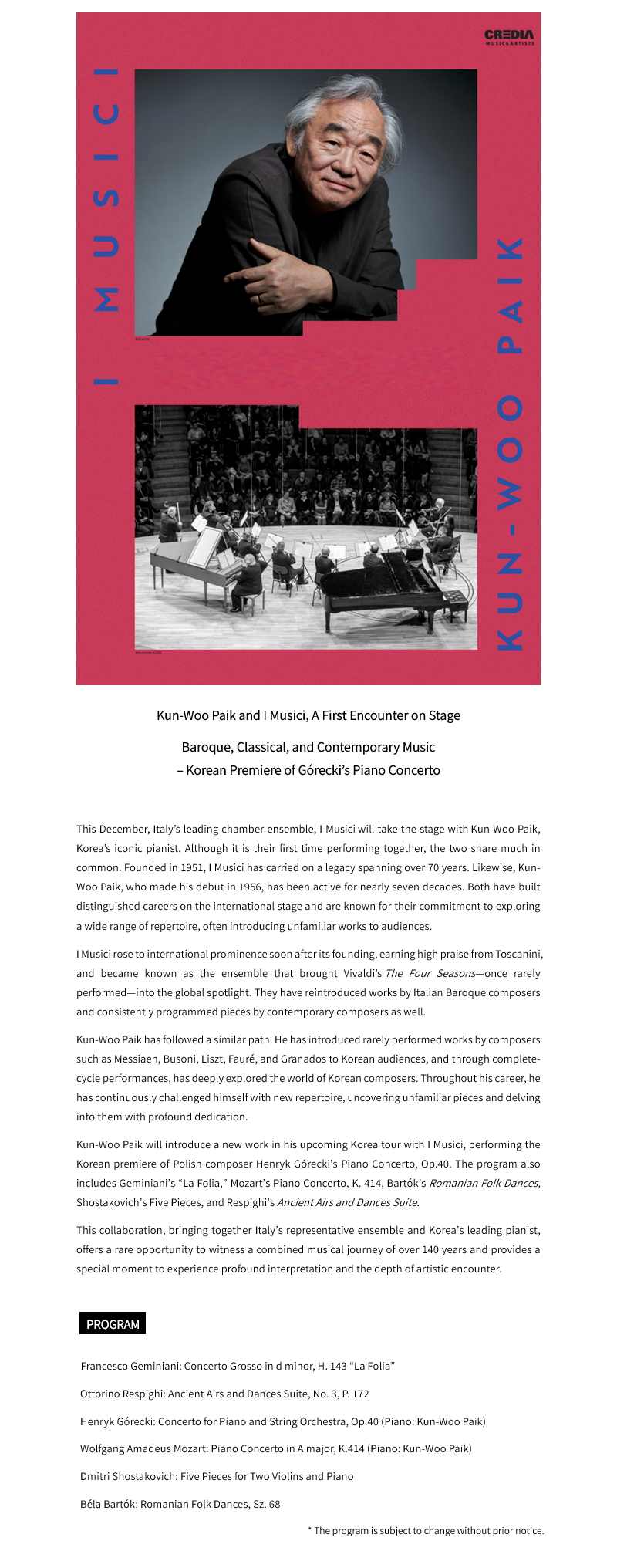 Kun-Woo Paik & I Musici